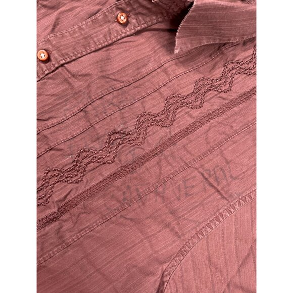 Guess SKU 513 Mens Maroon Short Sleeve Button Up Shirt Size XL - Picture 5 of 9